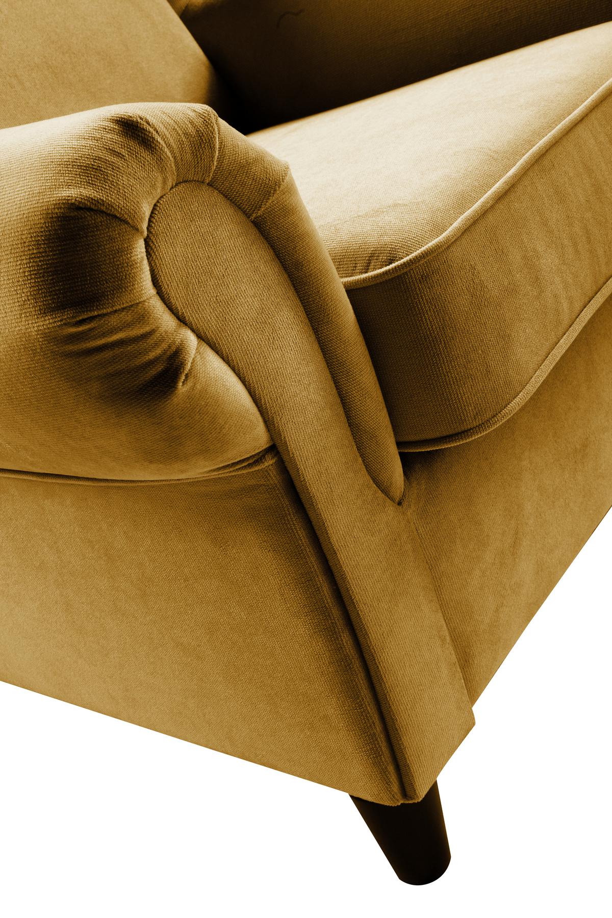 Ohrensessel Baron Senfgelb B: 94 cm - Senfgelb/Schwarz, Design, Textil (94/112/92cm) - MID.YOU