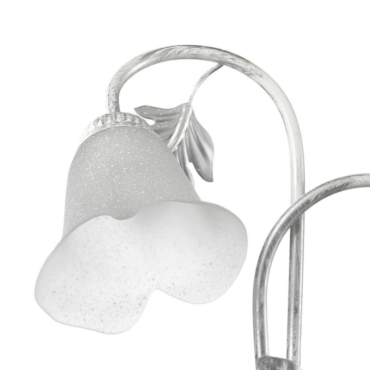 Wandleuchte 4836/Ap2 - Silberfarben/Weiß, KONVENTIONELL, Glas/Metall (40/48cm)