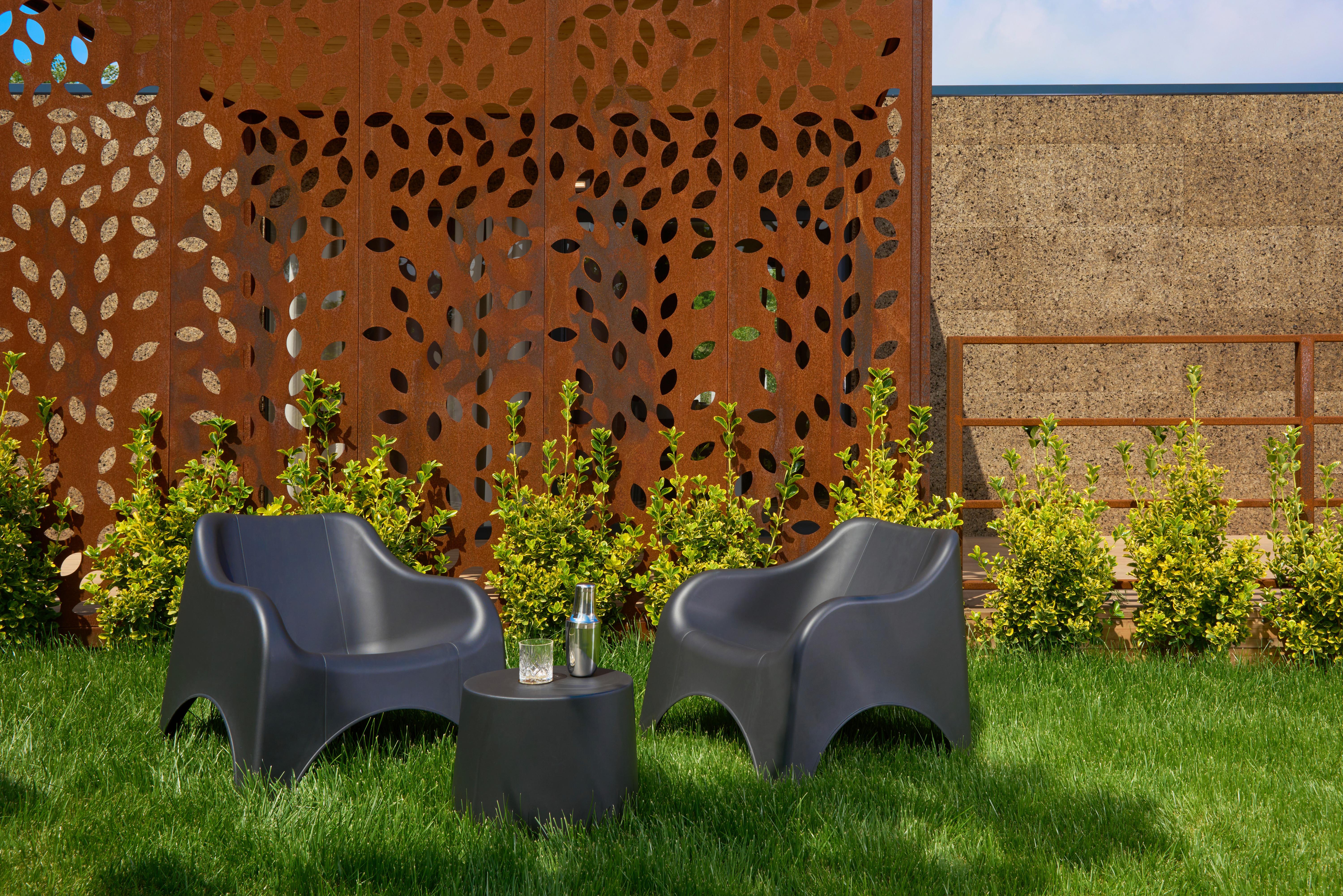 Gartenmöbel Set 3-Tlg Cloud Kunststoff - Anthrazit, MODERN, Kunststoff (79,5/81/78cm)