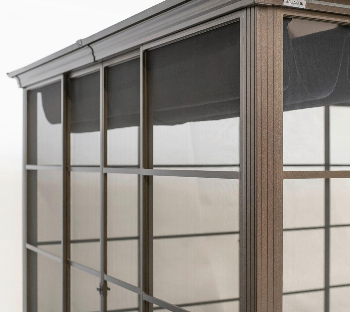 Pavillon Castel 362x297 cm wetterfest - Bronzefarben, Basics, Kunststoff/Metall (362/283/297cm)