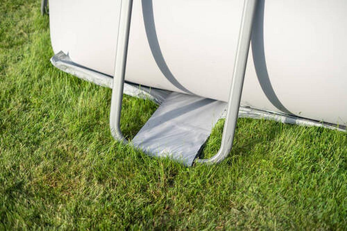 Aufstellpool Rechteckig D: 274 Cm - Anthrazit, KONVENTIONELL, Kunststoff/Metall (274/132/549cm)