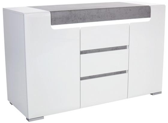 Kommode Toronto New Tok03 B:140cm Betonoptik/ Weiß Dekor - Weiß/Grau, MODERN, Holzwerkstoff (140/84,5/42,2cm) - Ombra Kommode Toronto New Tok03 B:140cm Betonoptik/ Weiß Dekor - Weiß/Grau, MODERN, Holzwerkstoff (140/84,5/42,2cm) - Ombra