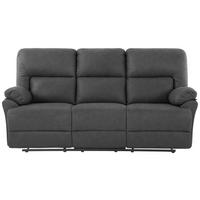Trojmiestna pohovka CLARA, sivá, s relaxačnou funkciou - čierna/sivá, Basics, kov/drevo (200/99.5/94cm) - Livetastic
