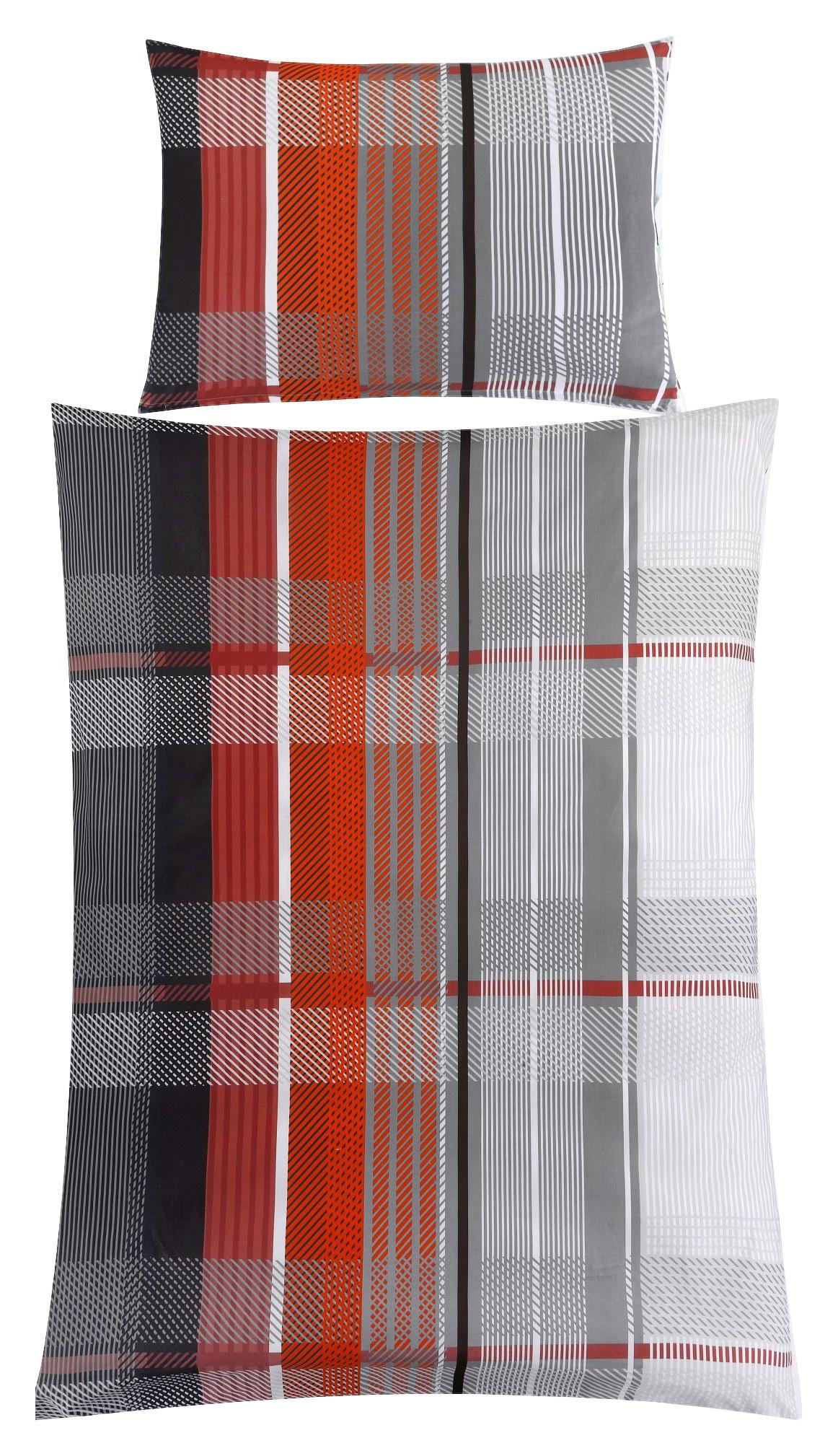 Ágyneműhuzat-garnitúra Ramona - világosszürke/sötétvörös, Modern, textil - Luca Bessoni