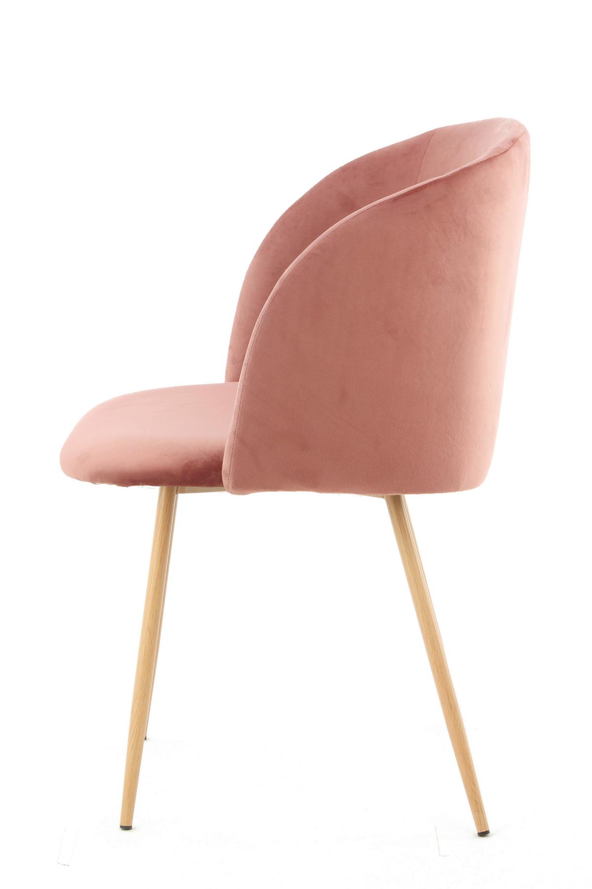 Schalenstuhl Celina Rosa Gepolstert 2er-Set - Rosa, Design, Kunststoff/Metall (54/84/56cm) - Kayoom