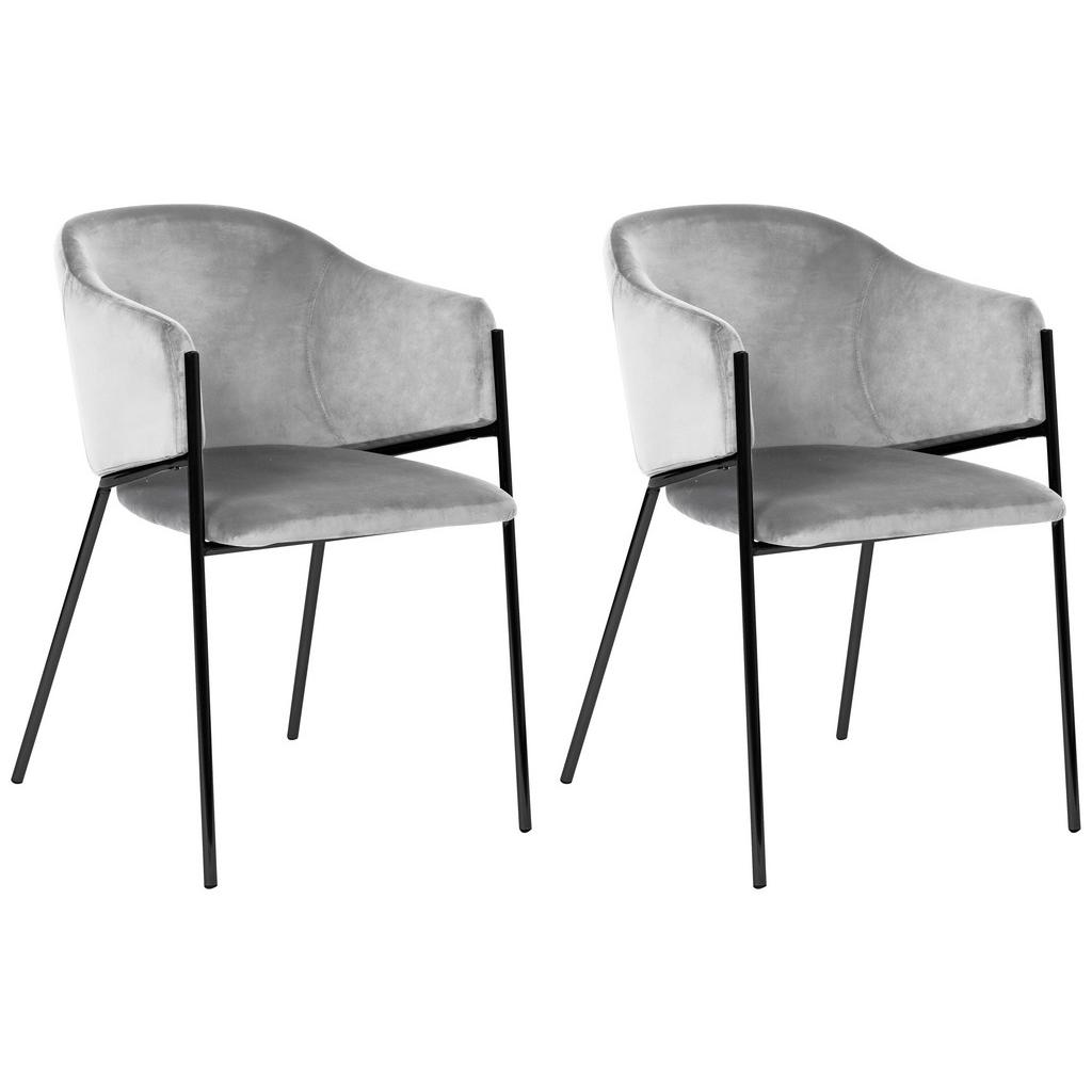 Armlehnstuhl-set Kronos -Trend Hellgrau/schwarz