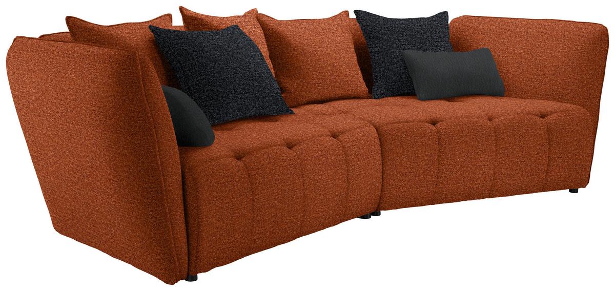 Boxspringová pohovka SOFI, rezavá, tmavě šedá - šedá/černá, Moderní, textil (294/93/152cm) - Premium Living