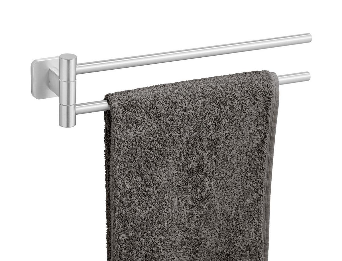 Handtuchhalter Porto Matt Edelstahlfarben B: 5 cm - Edelstahlfarben, MODERN, Metall (5/9,5/43cm) - Wenko