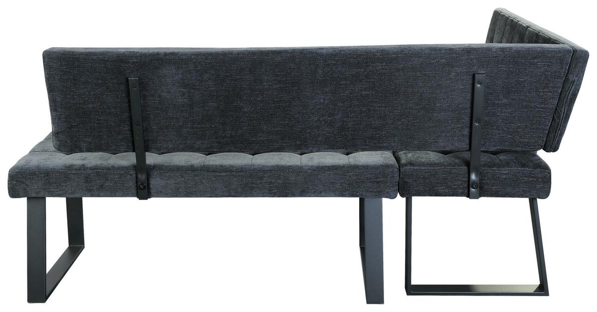 Eckbank Dunkelgrau Polyester Lavik 134x185 Cm - Dunkelgrau/Schwarz, MODERN, Textil/Metall (134/185cm) - MID.YOU