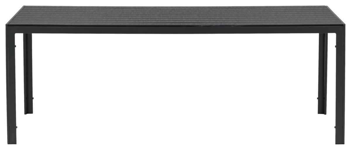 Gartentisch Break Aluminium L: 205cm - Schwarz, KONVENTIONELL, Metall (205/90/73,5cm) - Gardenson