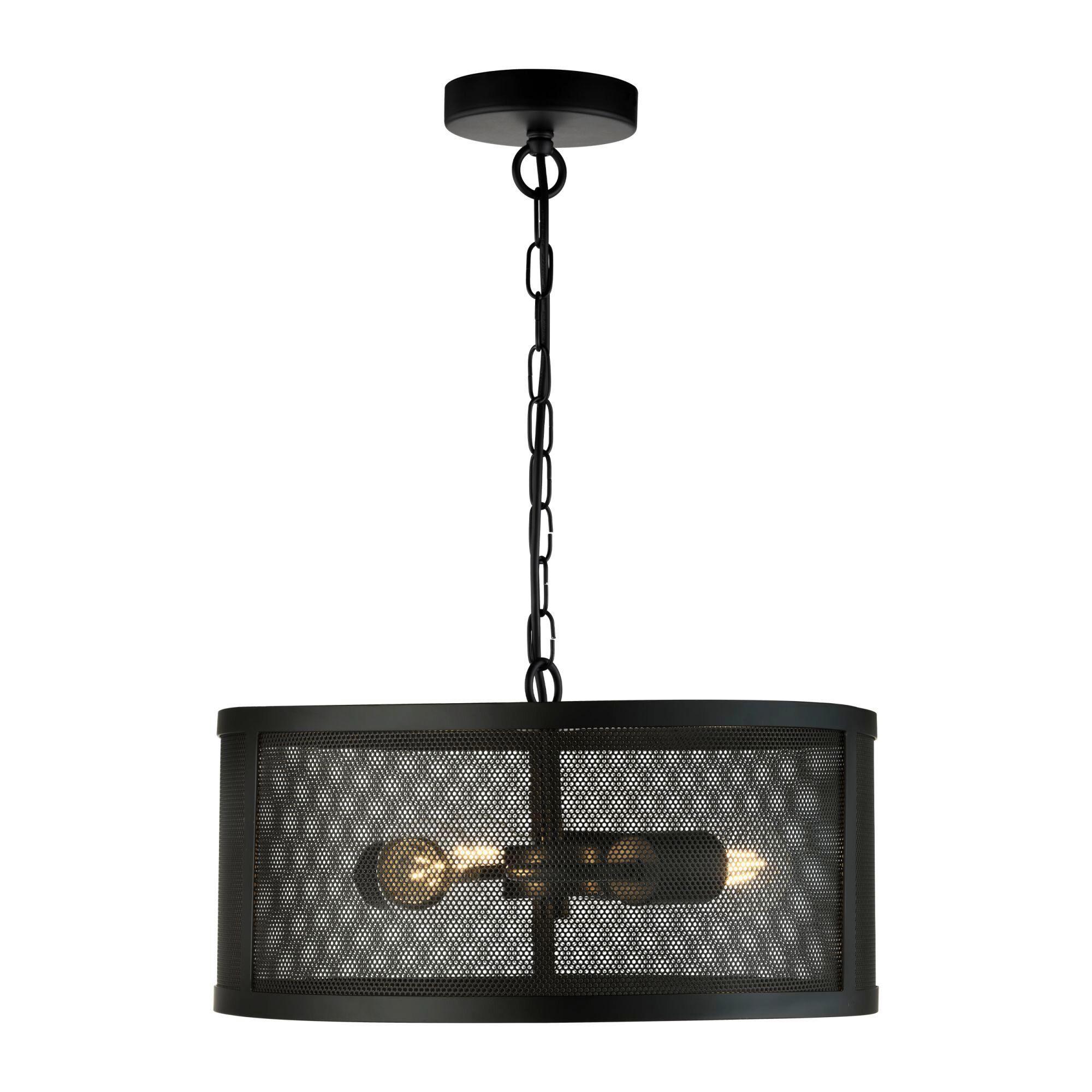 Hängeleuchte Fishnet H: 150 cm 3-Flammig, höhenverstellbar - Schwarz, LIFESTYLE, Metall (45/150cm)