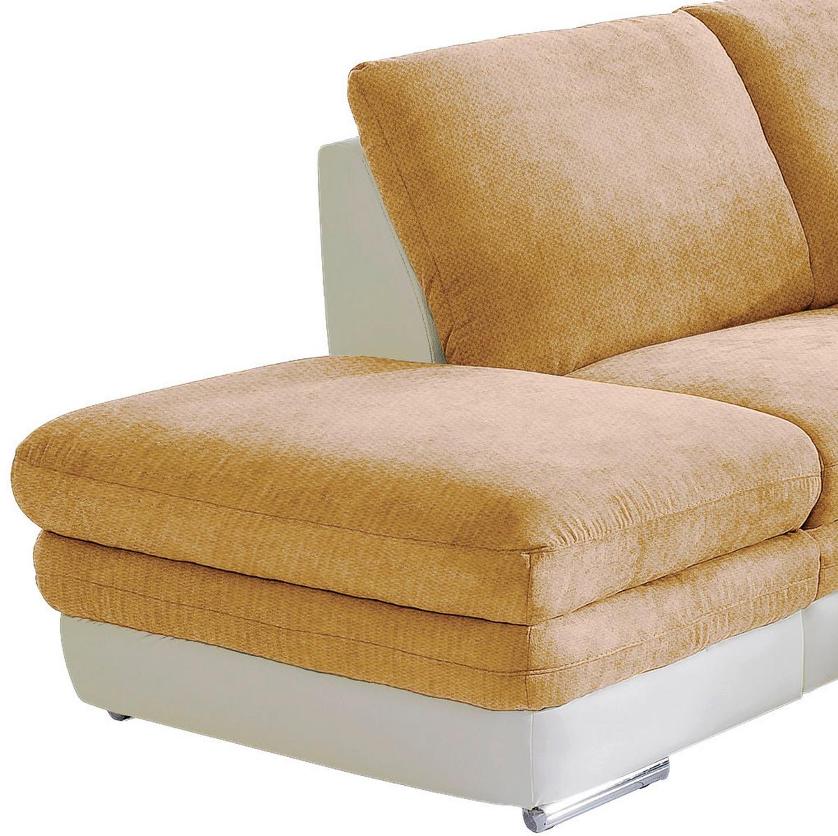 Wohnlandschaft In L-form Nardo 221x264 Cm - Chromfarben/Dunkelgelb, MODERN, Textil (221/264cm) - MID.YOU