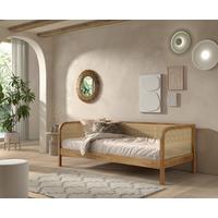 Bett Olive Eichefarben 90x200cm - Eichefarben/Nickelfarben, MODERN, Holz/Holzwerkstoff (90/200cm) - Vipack