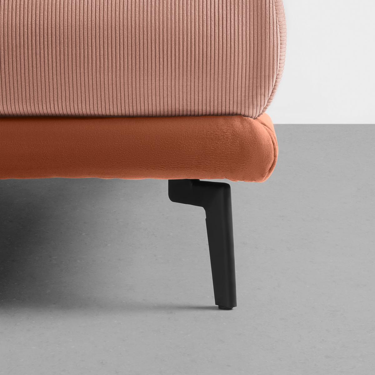 Rohová sedačka NUOVO, oboustranná, koralová - černá/korály, Moderní, kov/textil (245/190cm) - Mömax