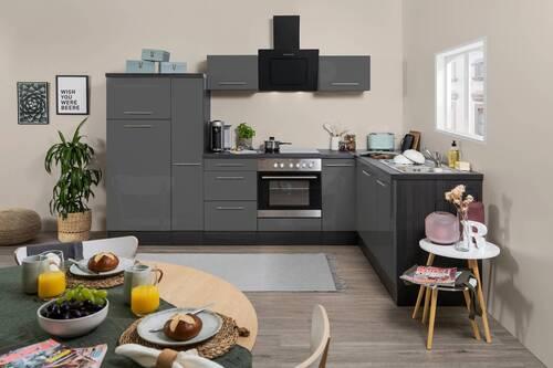 Eckküche Rp290egc Mit Geräten 290x200 Cm Grau - Eichefarben/Eiche grau, Basics, Holzwerkstoff (290/200cm) - Respekta