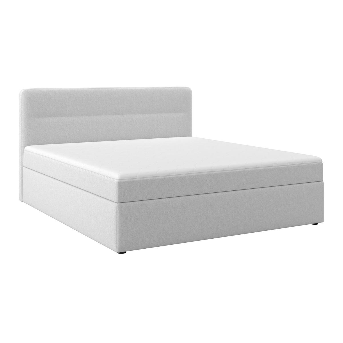 Boxspringová postel MARCO 180x200, světle šedá - černá/světle šedá, Moderní, dřevo/textil (180/200cm) - Bessagi