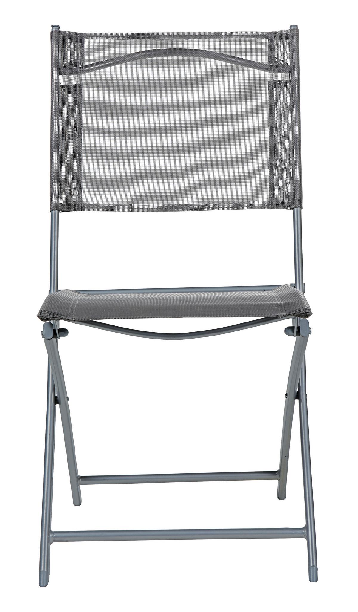 ZAHRADNÍ ŽIDLE RÜDIGER - světle šedá/antracitová, kov/textil (45/83/50cm) - Modern Living