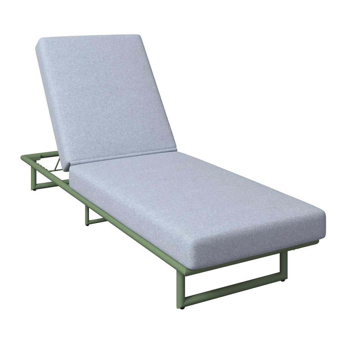 Sonnenliege Daytona - Grün, MODERN, Holz/Textil (200/65/36cm) - Beldano