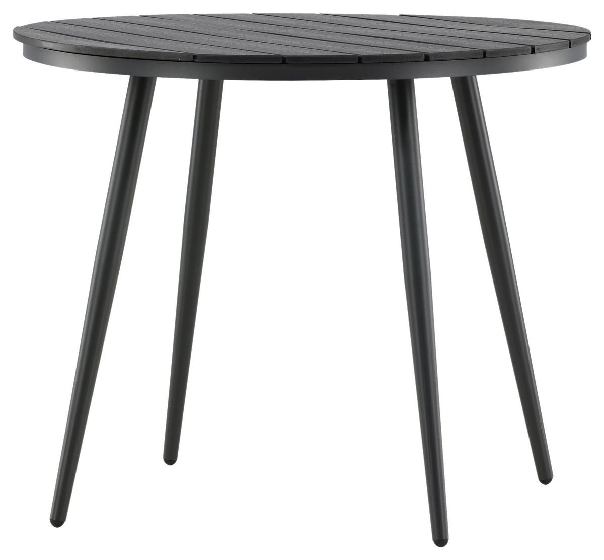 Gartentisch Break Aluminium D: 90cm - Schwarz, KONVENTIONELL, Kunststoff/Metall (90/74cm) - Gardenson