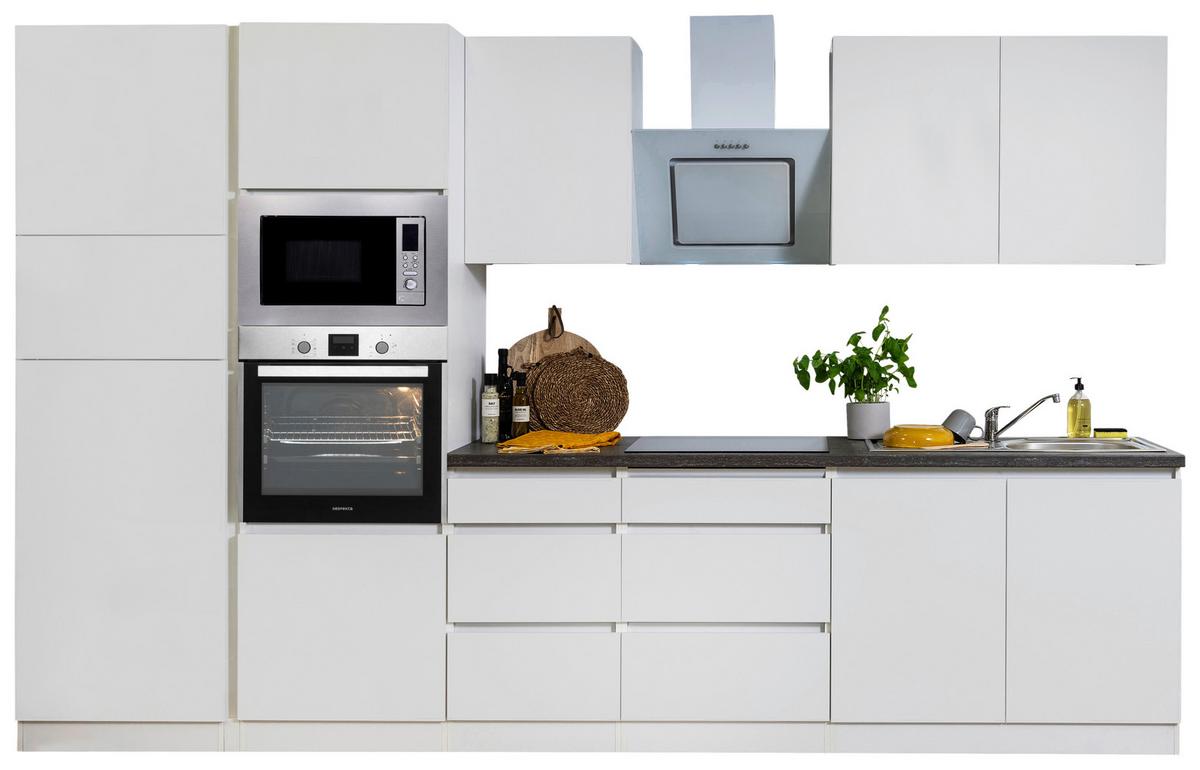 Küchenblock Lorena Küchenblock 335 cm - Graphitfarben/Weiß, Basics, Holzwerkstoff (335cm) - Respekta