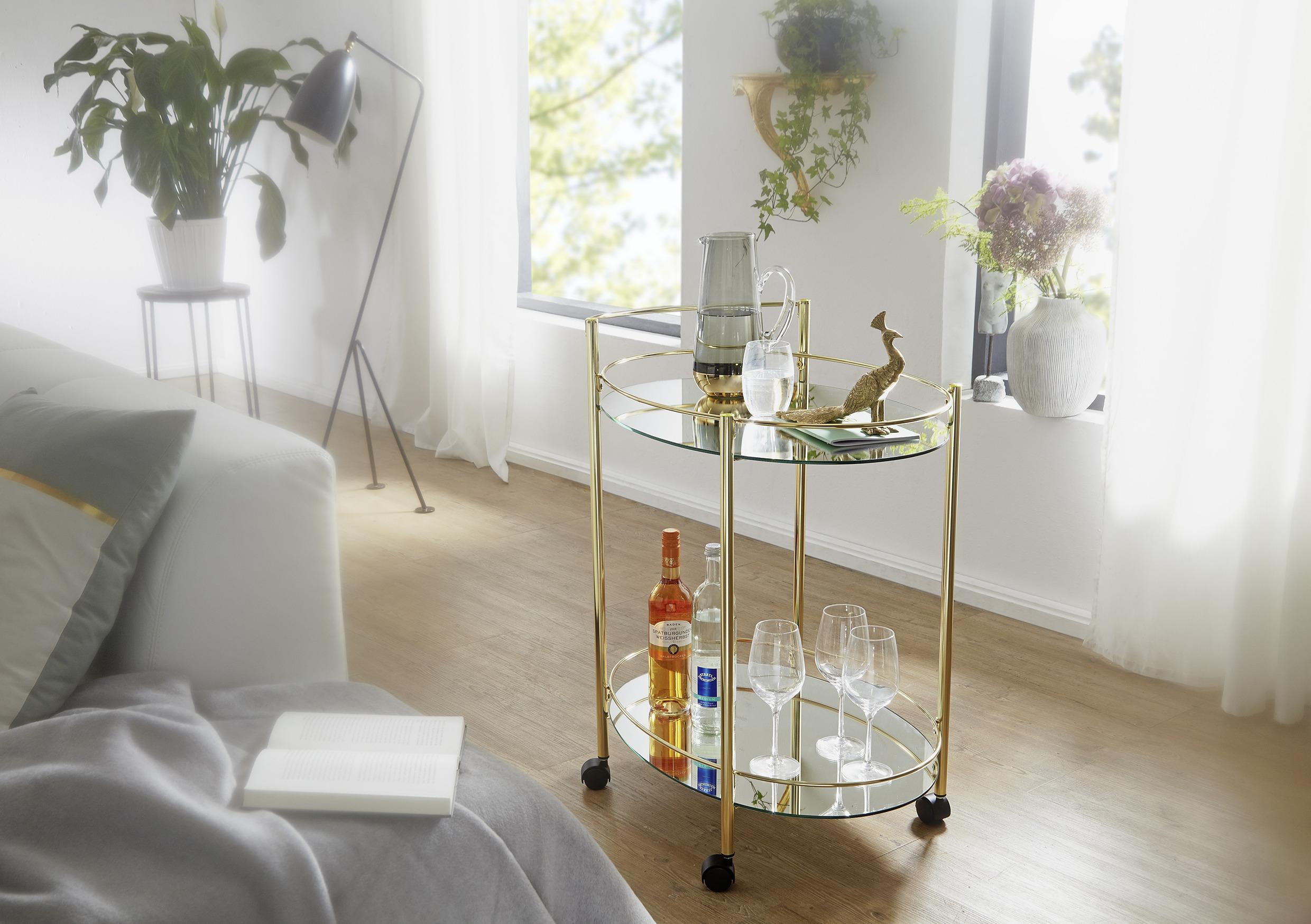 Servírovací stolík WL6.007 zlatý - zlatá, Design, kov/plast (46/67/79cm) - MID.YOU