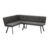 Rohová lavice COOPER - šedá/černá, Moderní, kov/textil (150/85/190cm) - Mömax