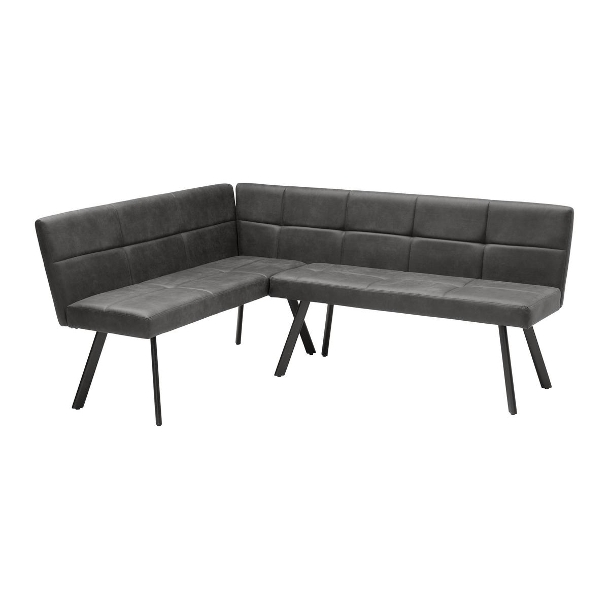 Rohová lavice COOPER - šedá/černá, Moderní, kov/textil (150/85/190cm) - Mömax
