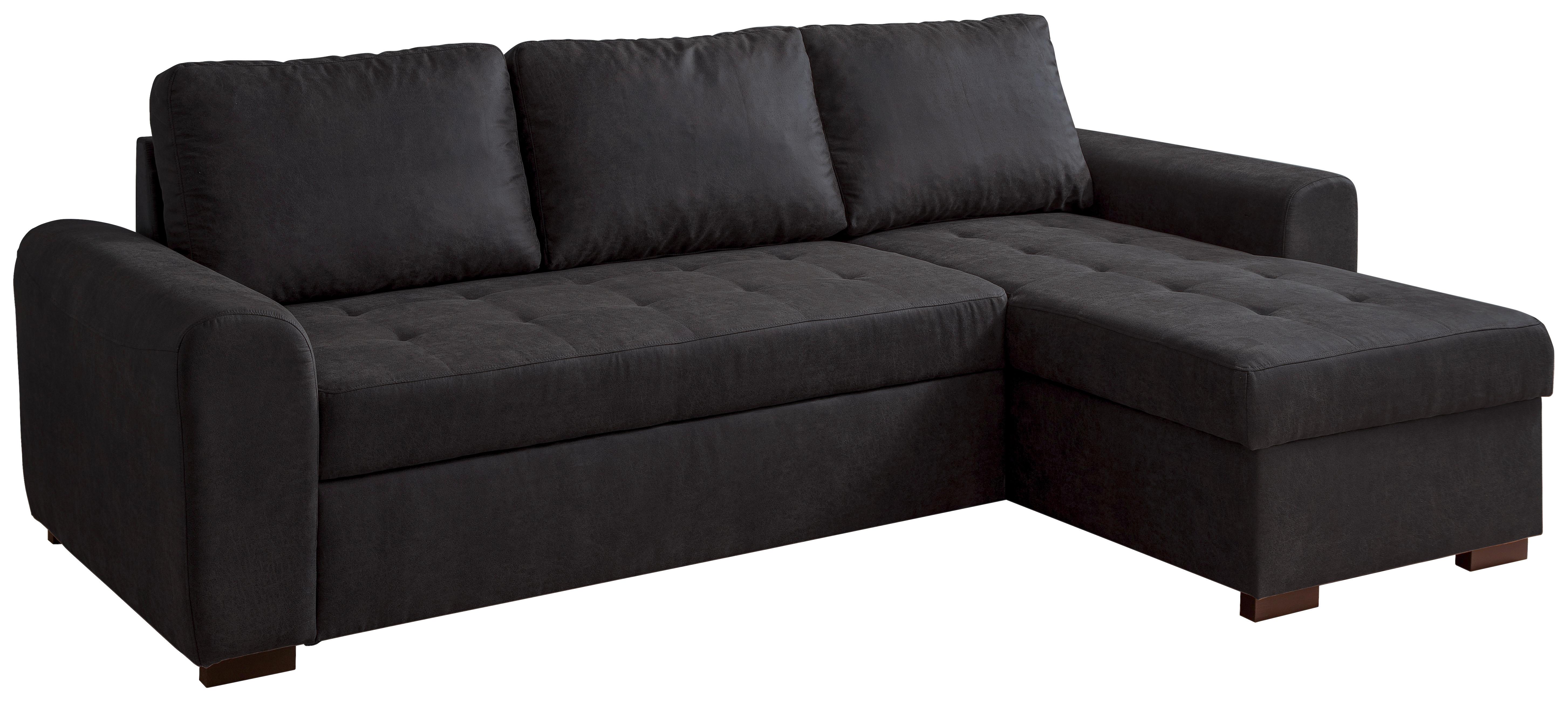 Rohová sedačka POLL, oboustranná, antracitová - antracitová, Moderní, textil (243/85/155cm) - Based