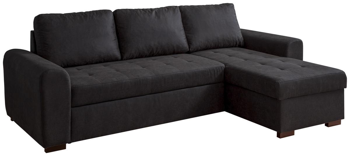 Rohová sedačka POLL, obojstranná, antracitová - antracitová, Modern, textil (243/85/155cm) - Based