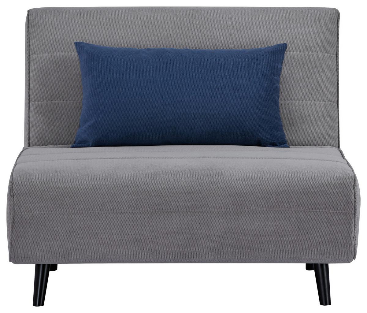 Rozkladacie kreslo SVEN 100, sivá / modrá - čierna/sivá, Modern, drevo/textil (101/81/90cm)