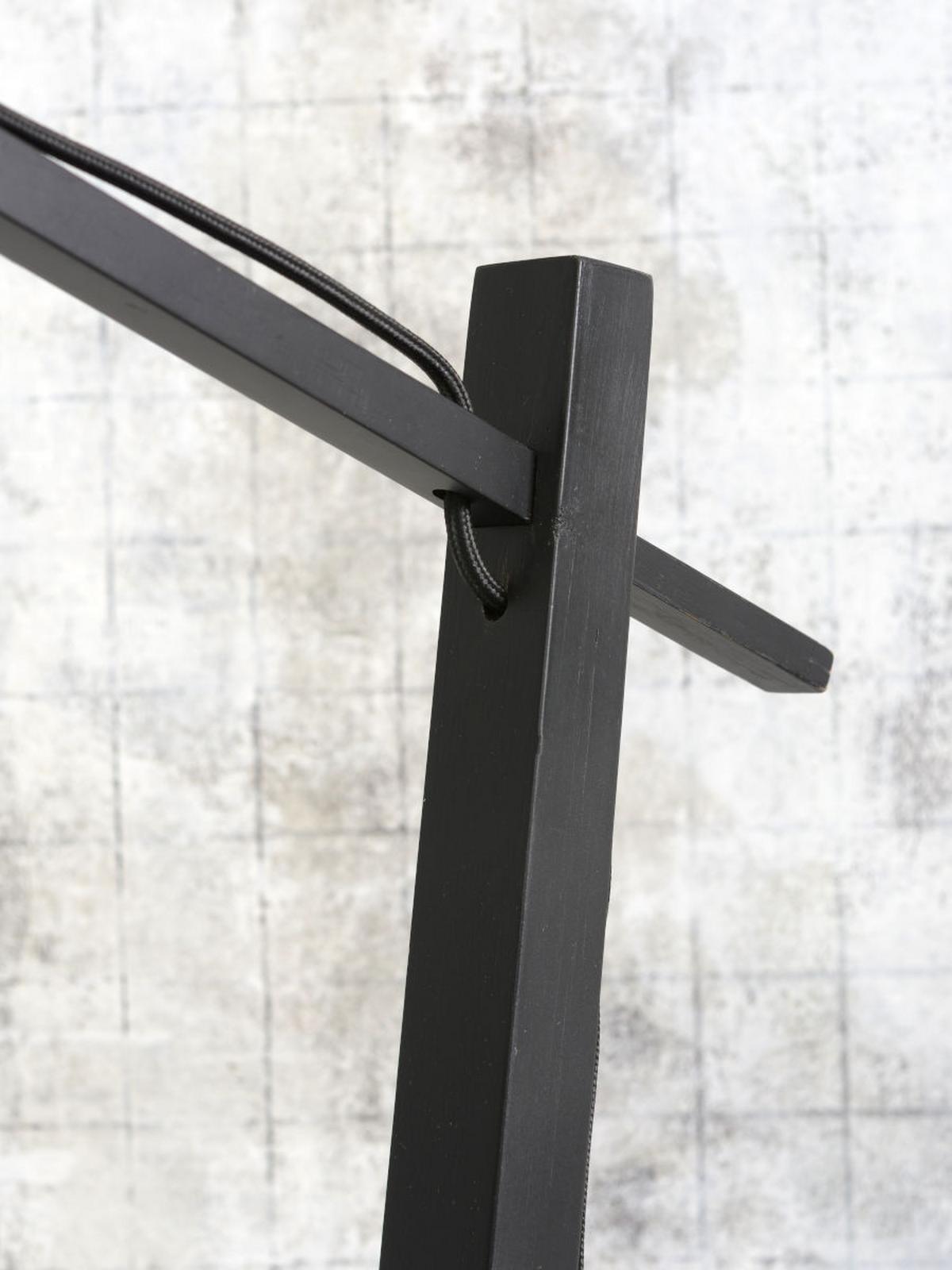 Stehlampe Andes Schwarz Mit Fußschalter - Schwarz, Design, Naturmaterialien/Textil (47/176/23cm) - Good & Mojo