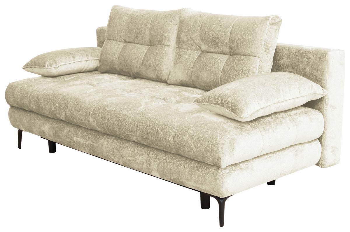 Schlafsofa Perla Creme B: 203 cm - Creme/Schwarz, KONVENTIONELL, Textil (203/94/96cm)