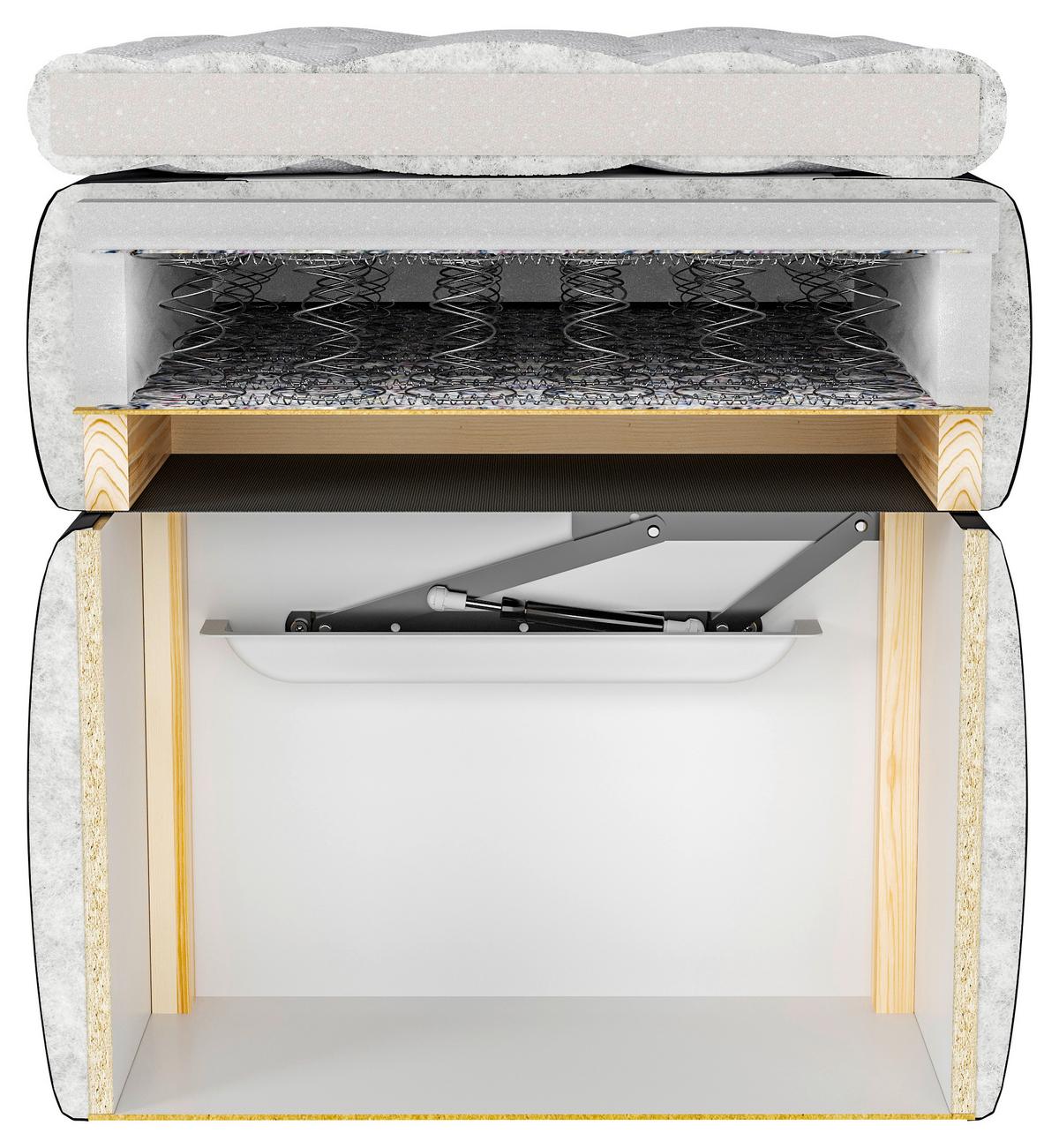 Posteľ boxspring MARBELLA 180x200, béžová - čierna/béžová, Modern, kov/drevo (180/200cm) - Bessagi Home