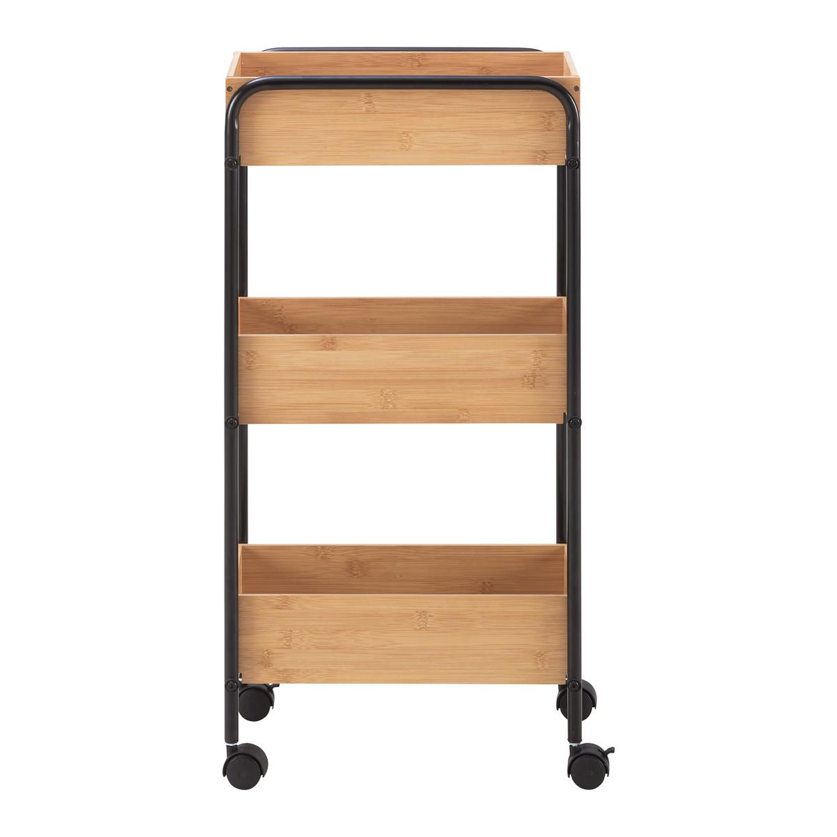 Univerzální stolík VICKY - černá/přírodní barvy, Moderní, kov/plast (40/81,5/23cm) - Mömax