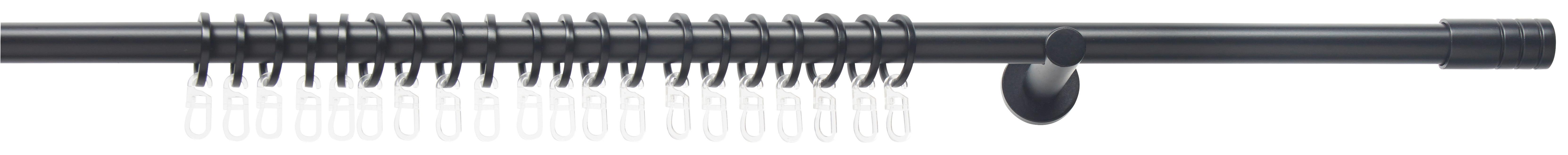 Sada tyčí na závěsy Rillcube, 120-210cm - černá, kov (120-210cm) - Premium Living