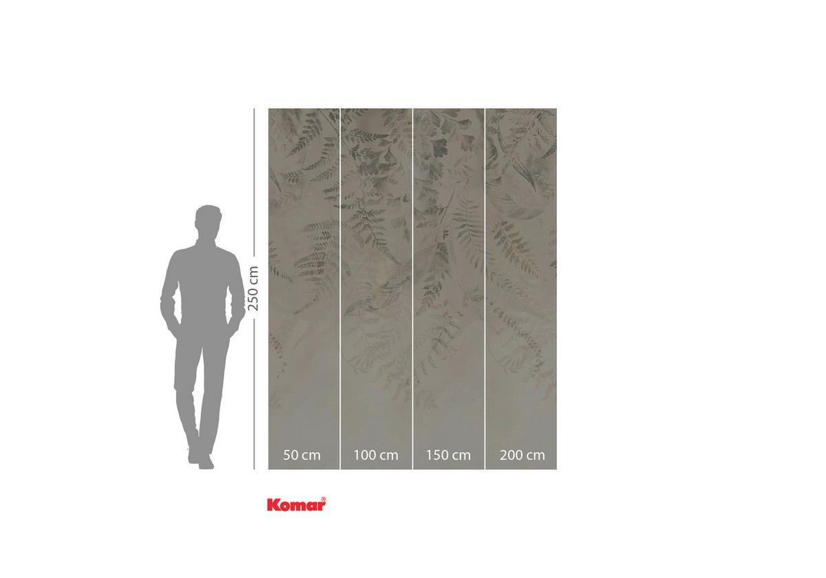 Vliestapete Herbarium - Braun/Grau, Basics (200/250cm) - Komar