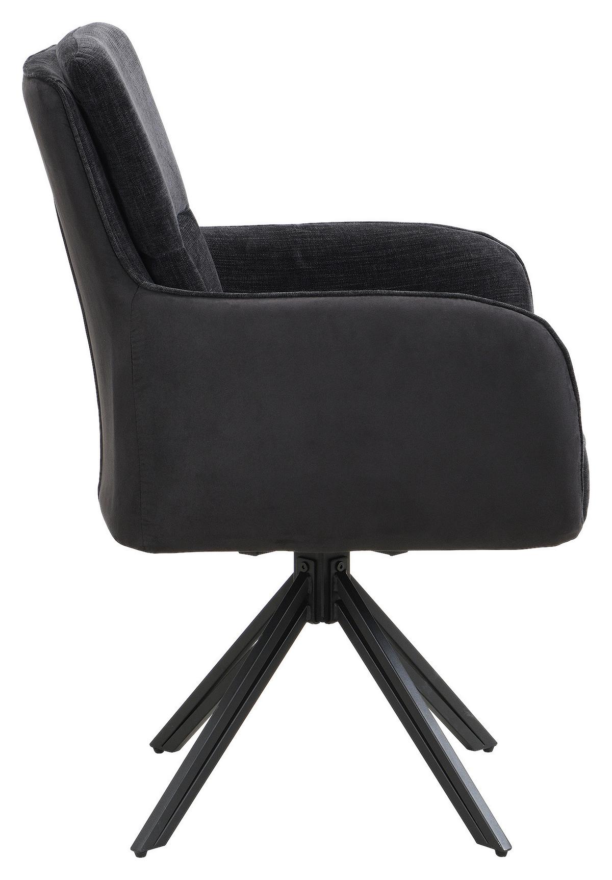 Stuhl-Set Tino - Schwarz, MODERN, Textil/Metall (62/94/70cm) - MID.YOU