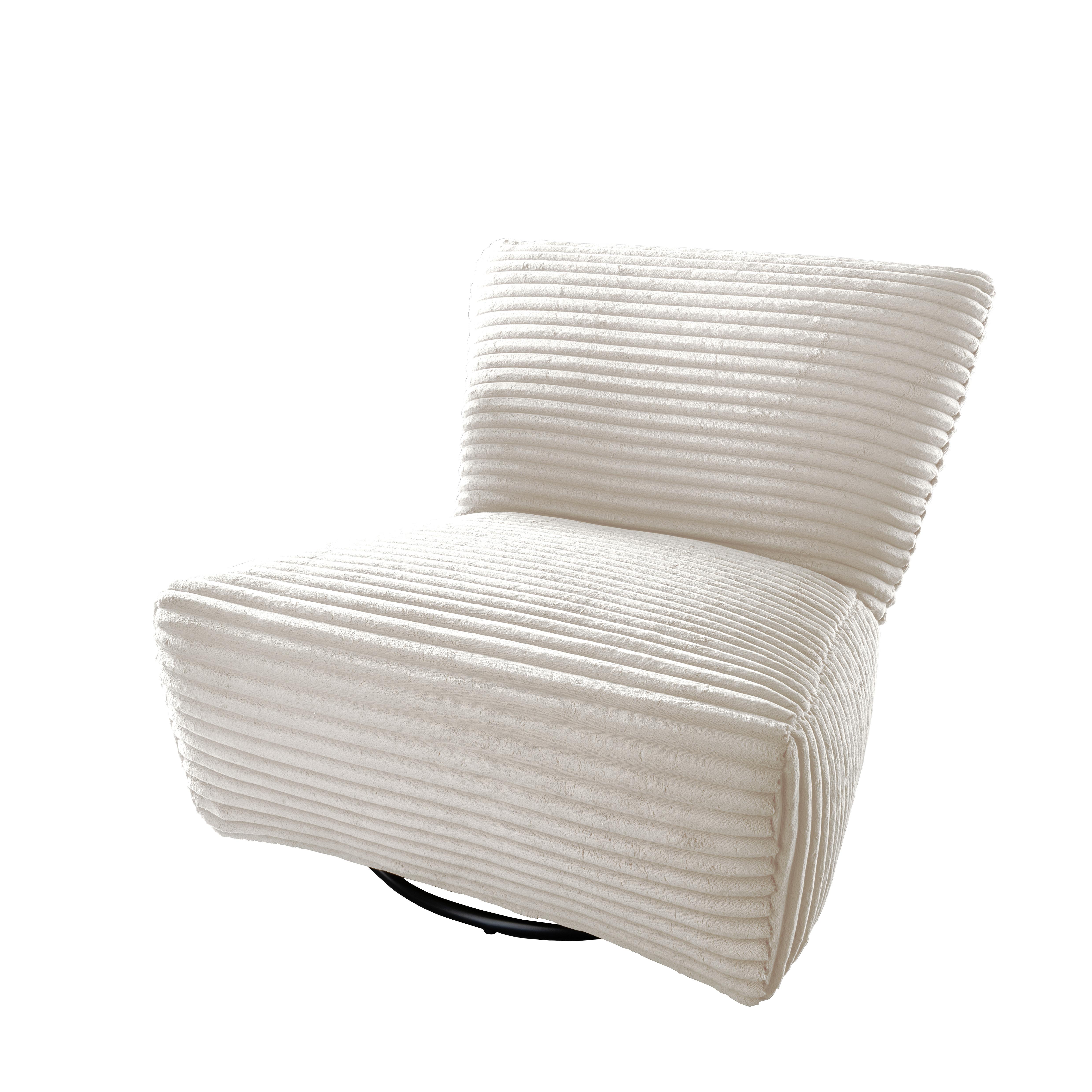 Xxl-sessel Cremallo Weiß 360° Drehbar, B: 95 Cm - Schwarz/Weiß, Trend, Textil (95/77/94cm) - Livetastic