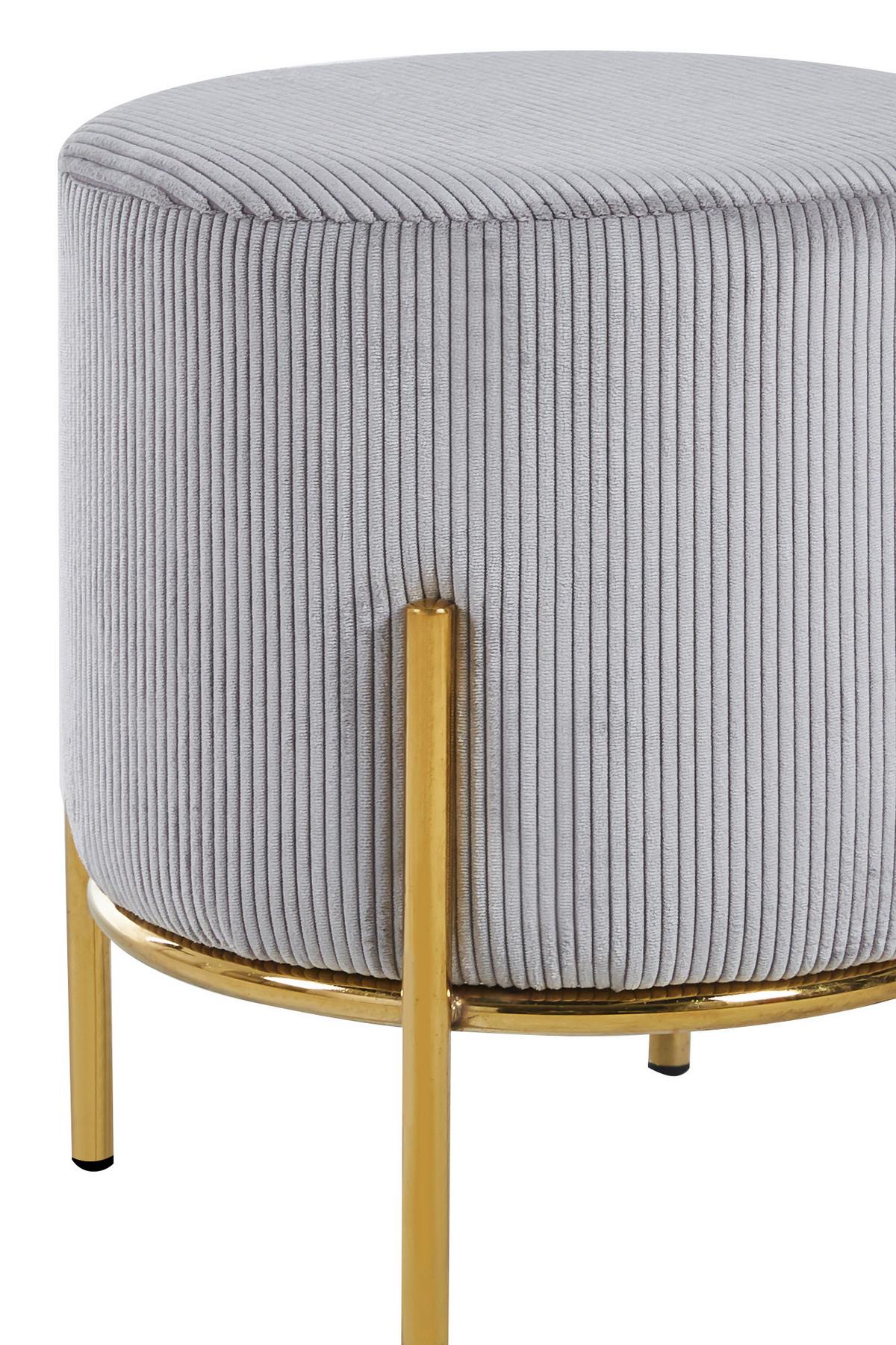 Hocker Goldfarben, Hellgrau B: 35 Cm - Goldfarben/Hellgrau, MODERN, Textil (35/38/35cm) - Livetastic