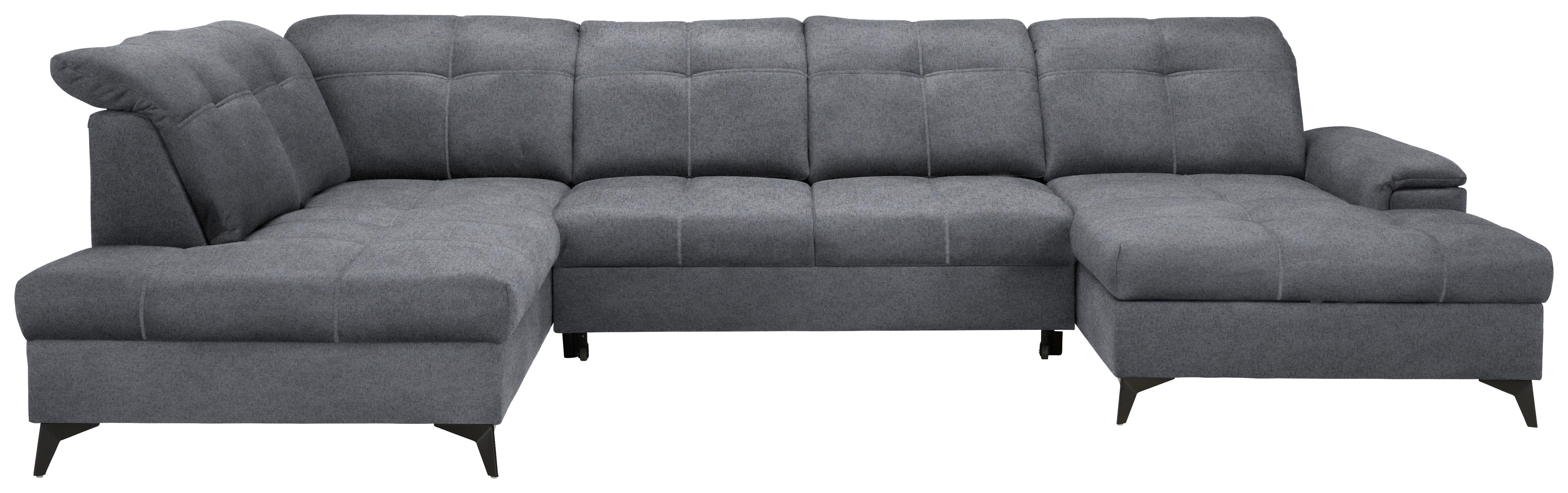 Sedacia súprava U SIERRA, ľavá, sivá - čierna/sivá, Modern, kov/textil (230/364/181cm) - Mömax
