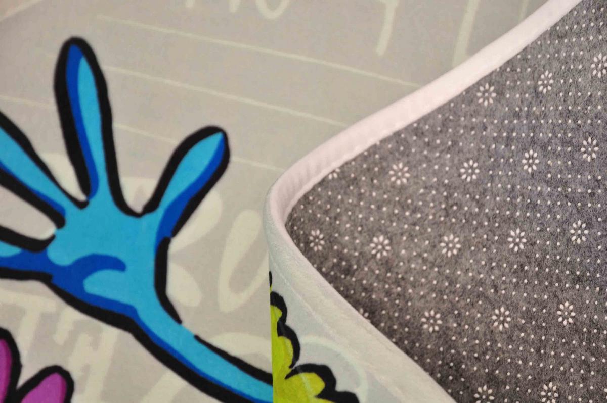 Kinderteppich Rund Monster Multicolor Love Kids Ø 100 Cm - Blau/Hellgrau, Trend, Textil (100cm)