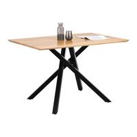 JÍDELNÍ STŮL HANNES - černá/barvy akácie, Moderní, kov/dřevo (120/80/76cm) - Mömax