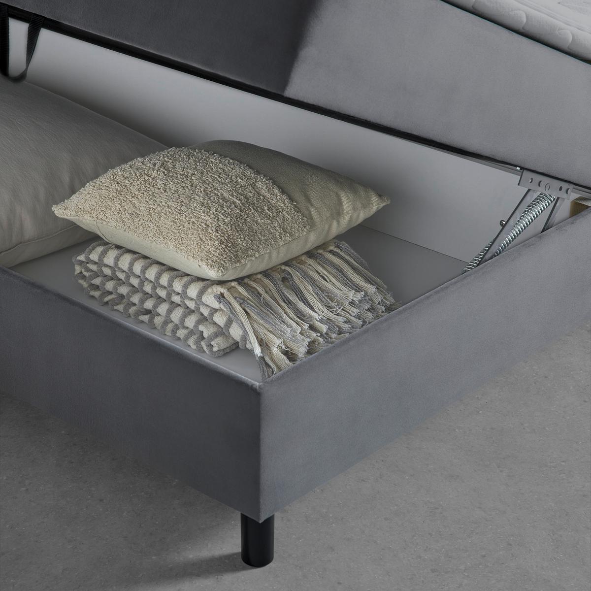 Boxspring postel ROMA tm. šědá, 180x200cm - šedá/černá, Moderní, kov/dřevo (180/200cm) - Bessagi Home