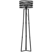 Stehlampe Lilien Schwarz mit Fußschalter Modern - Schwarz, ROMANTIK / LANDHAUS, Metall (40/160cm) - James Wood