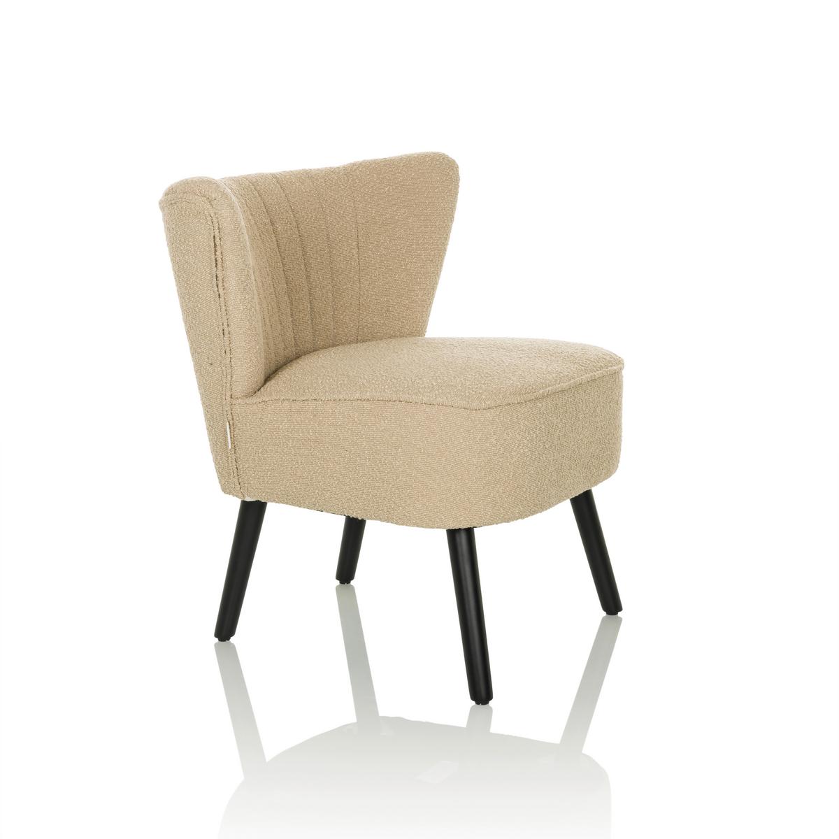 Loungesessel Maniso Beige B: 72 Cm - Beige/Schwarz, MODERN, Holz/Textil (72/77/65cm) - MID.YOU