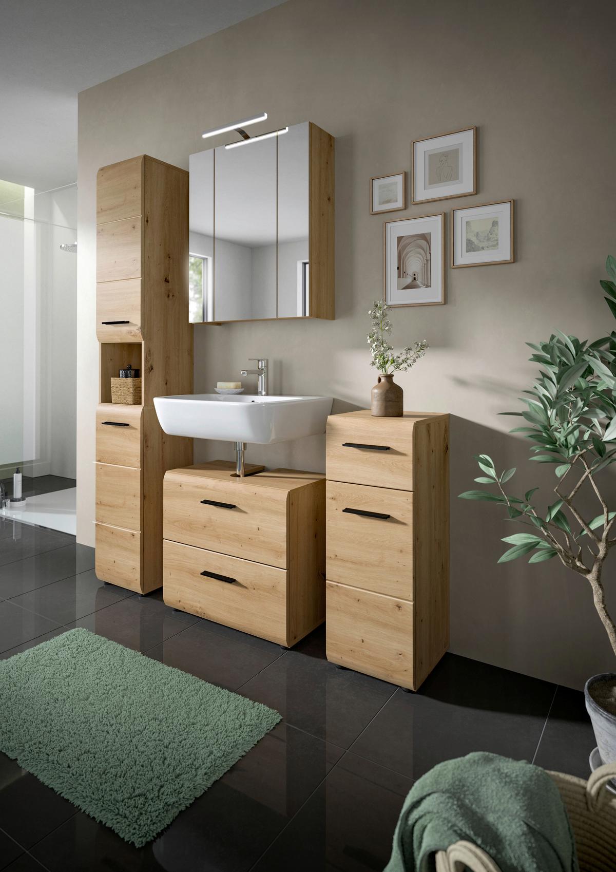 Spiegelschrank Ice Eiche Artisan Dekor B: 60cm - Eiche Artisan, Basics, Holzwerkstoff (60/70/18cm) - MID.YOU