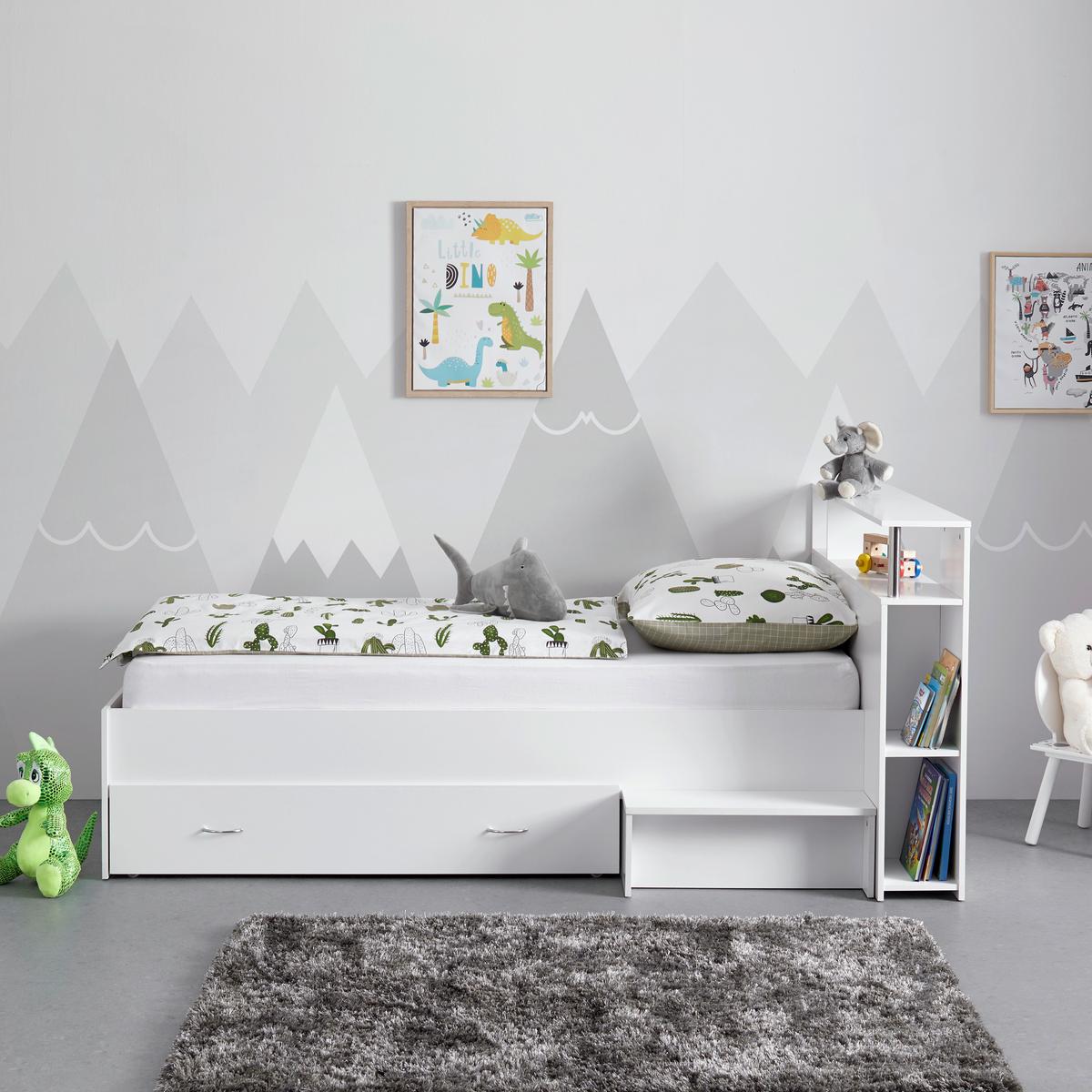 Detská/junior posteľ NIKA - biela, Modern, drevo/kompozitné drevo (90/200cm) - Bessagi Kids