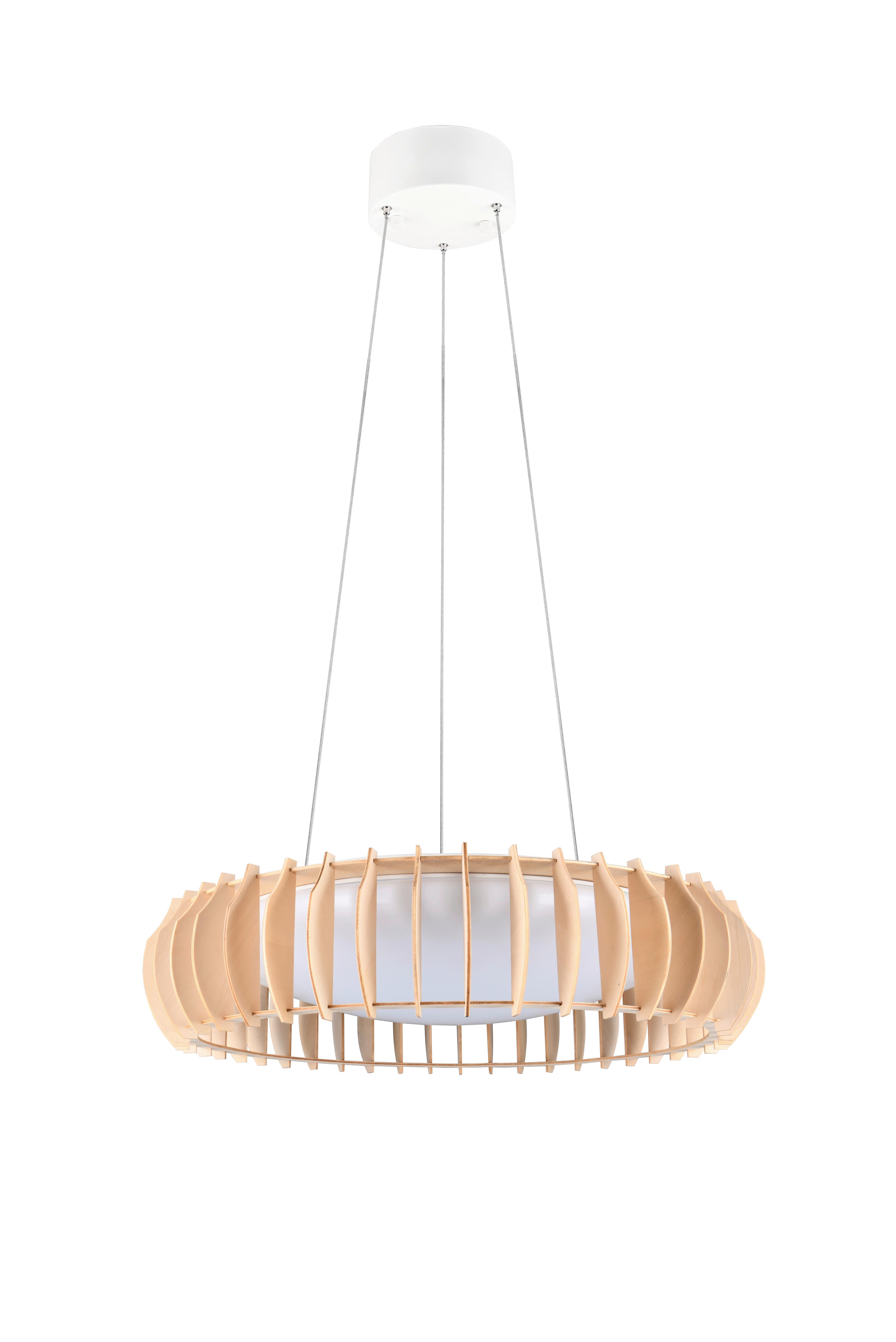 Led-pendelleuchte R32171930 Monte - Naturfarben/Weiß, Natur, Holz/Kunststoff (60/150cm)