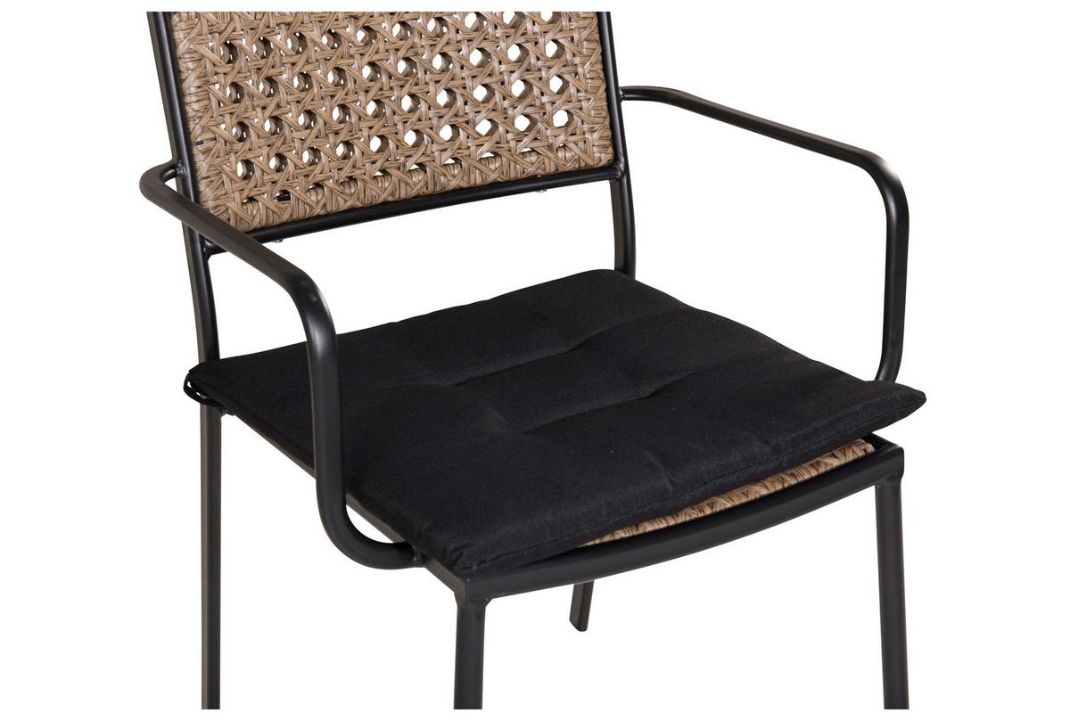 Gartenstuhl-Set Paola Metall, Kunststoff - Schwarz, KONVENTIONELL, Kunststoff/Metall (56/80/59cm) - Gardenson