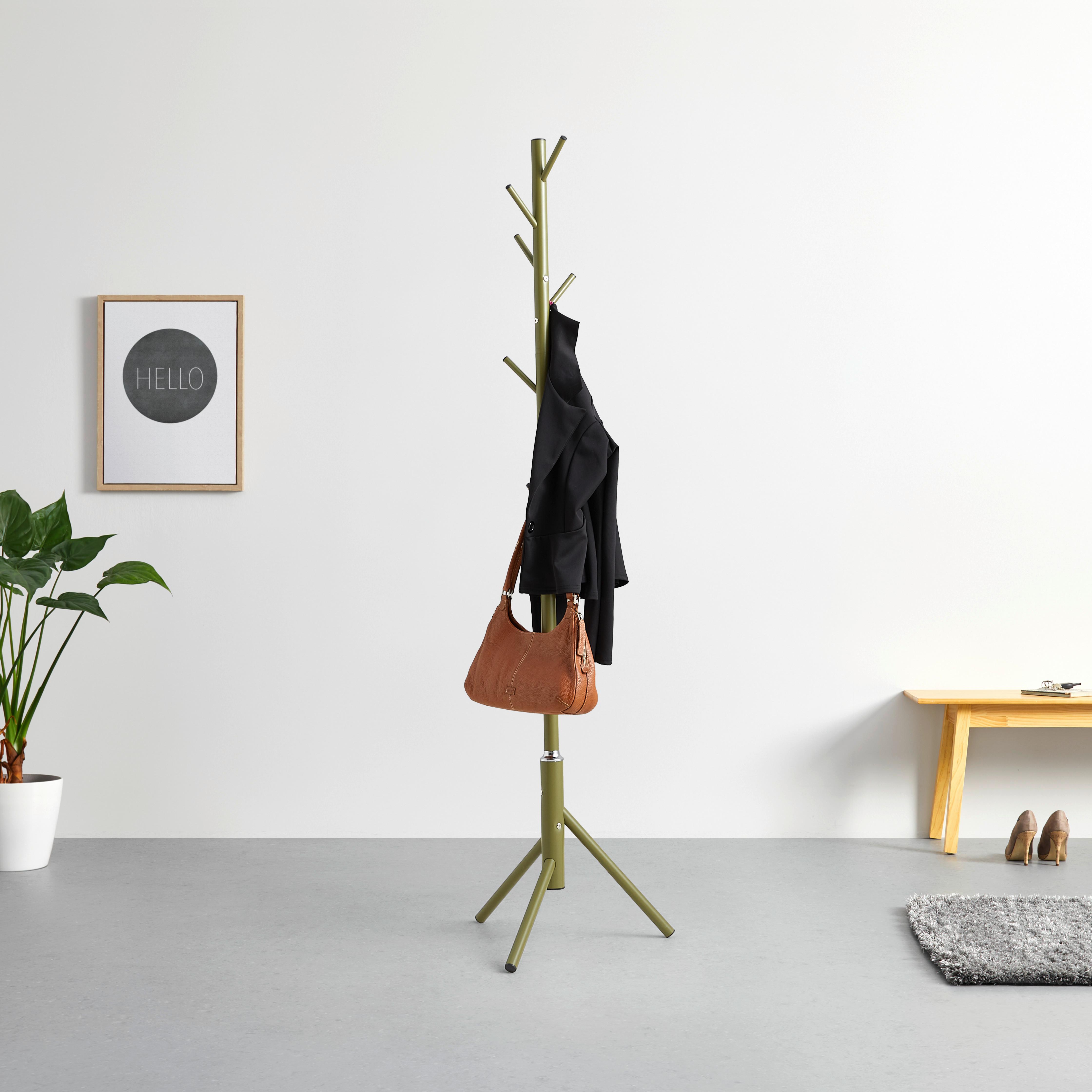 ŠATNÍ STOJAN NADJA -SB- - zelená, Moderní, kov (48/173cm) - Mömax
